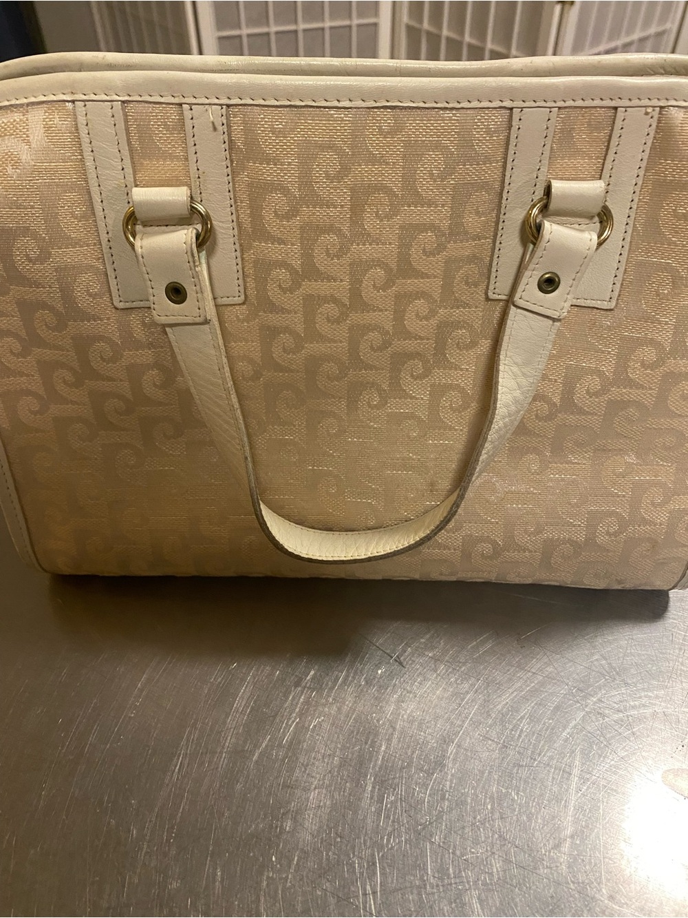 Vintage Pierre Cardin Monogram Top‑Handle Bag (1970s)
